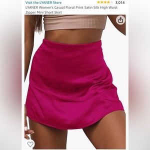 Satin Silk High Waisted Mini Skirt